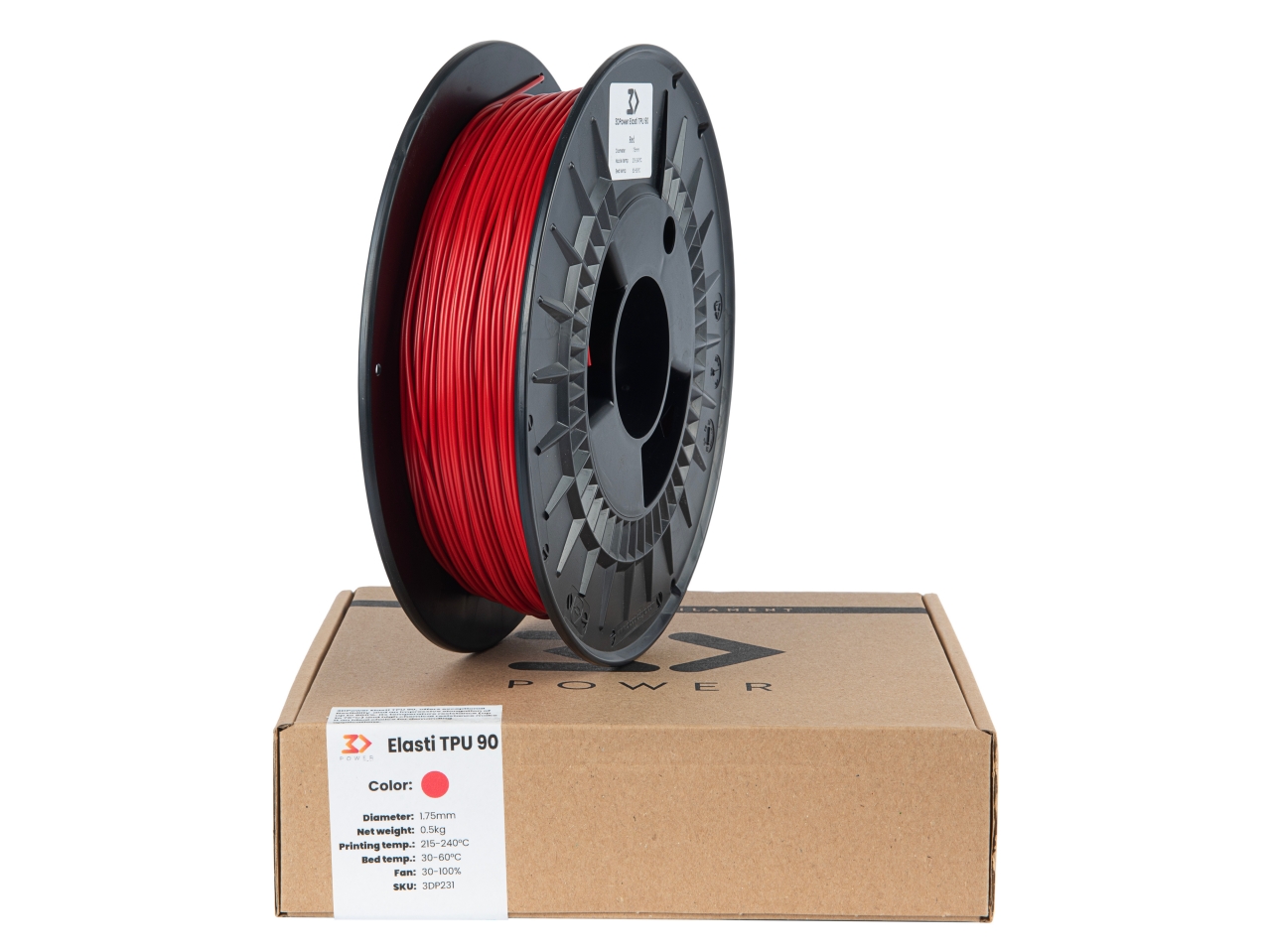 Filament TPU 90A červená 3DPower