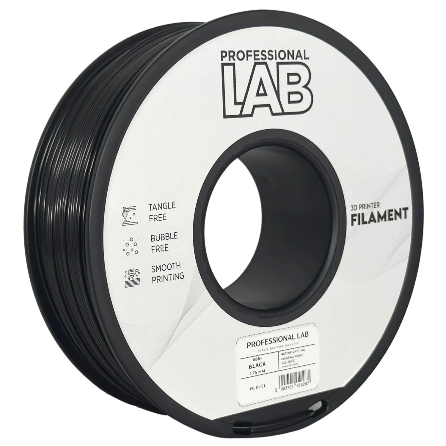 Filament ABS+ černá professional lab