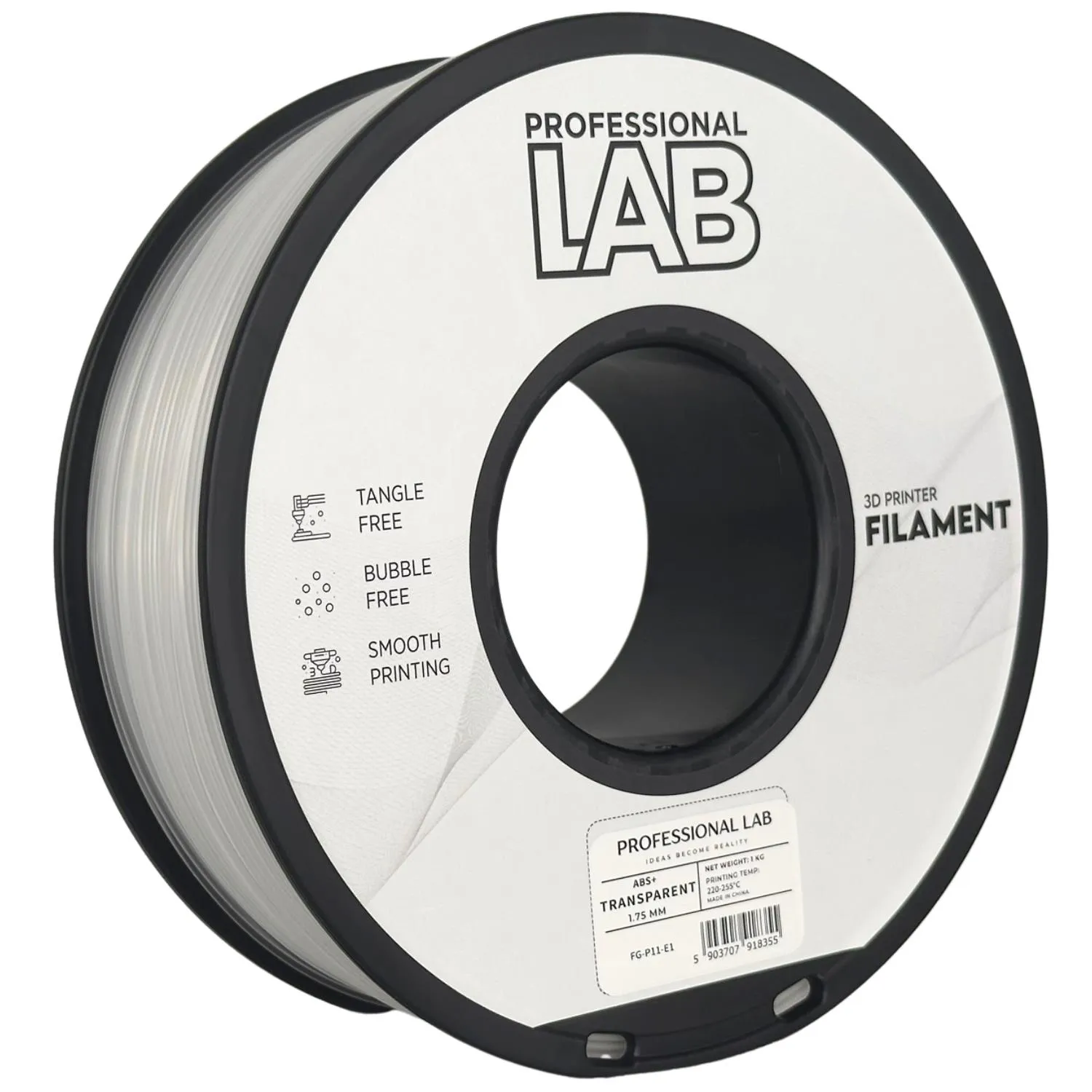 Filament ABS+ transparentní professional lab