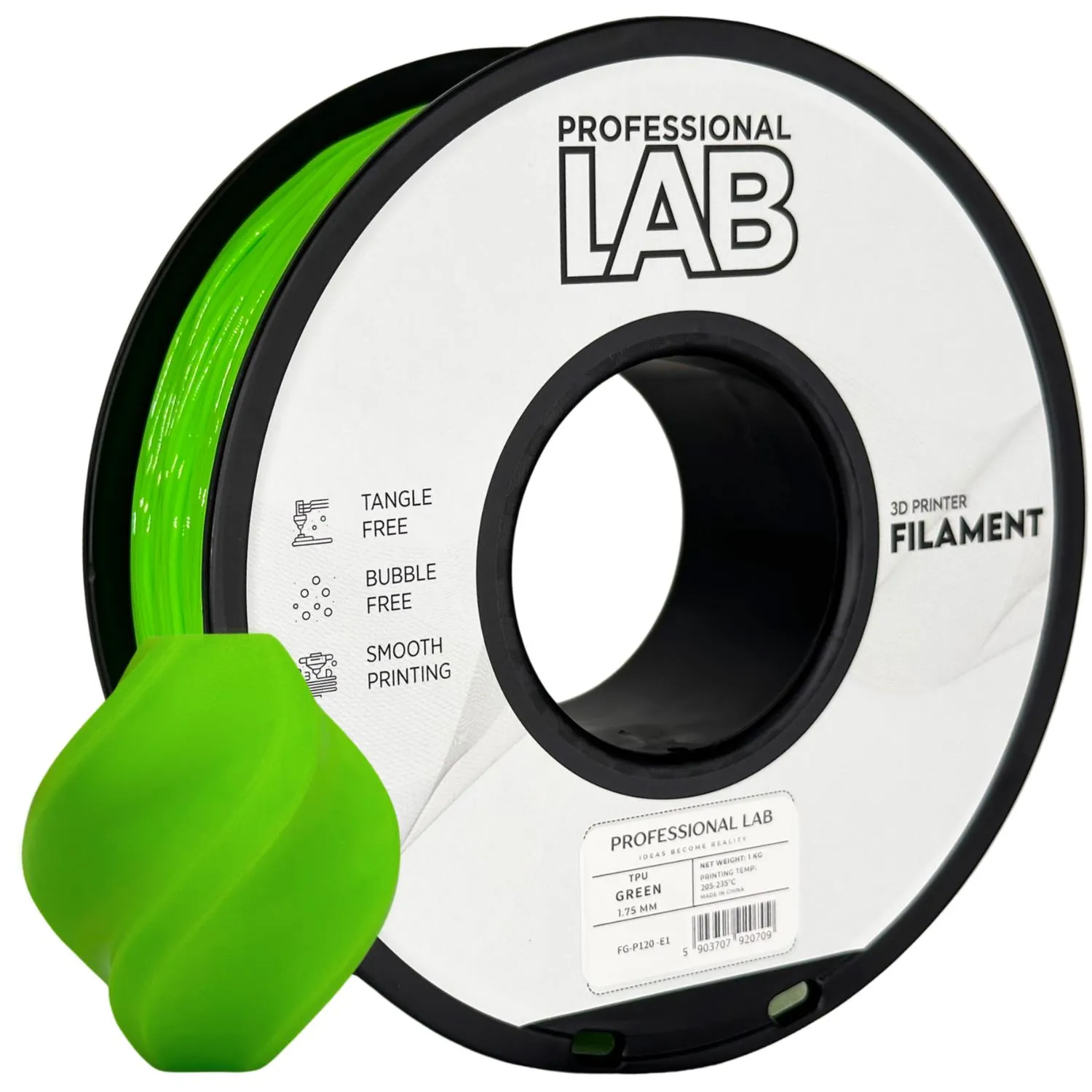 Filament TPU 95A zelená professional lab