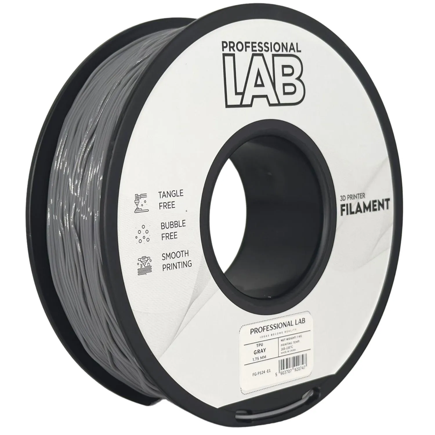 Filament TPU 95A šedá professional lab