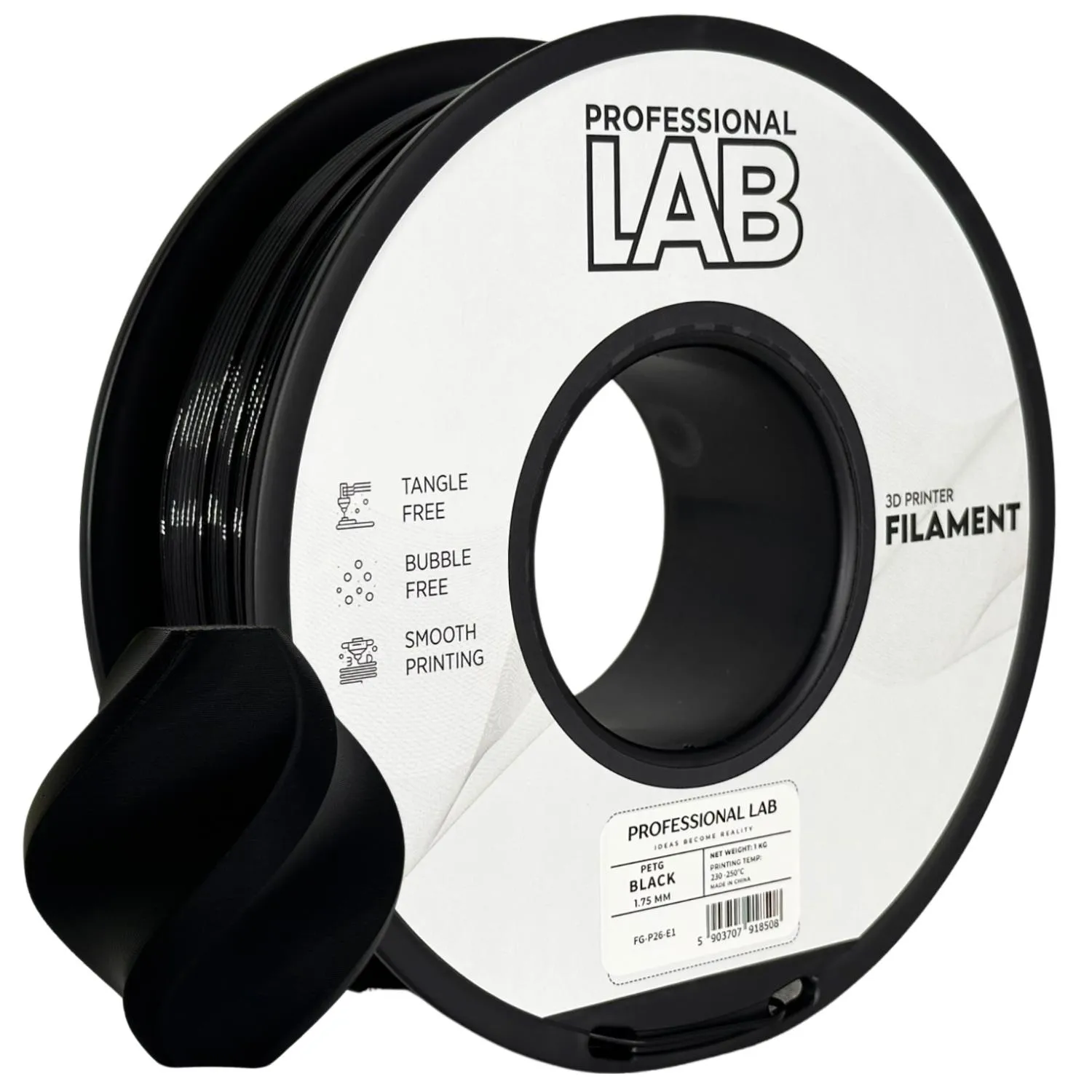 Filament pet-g černá professional lab