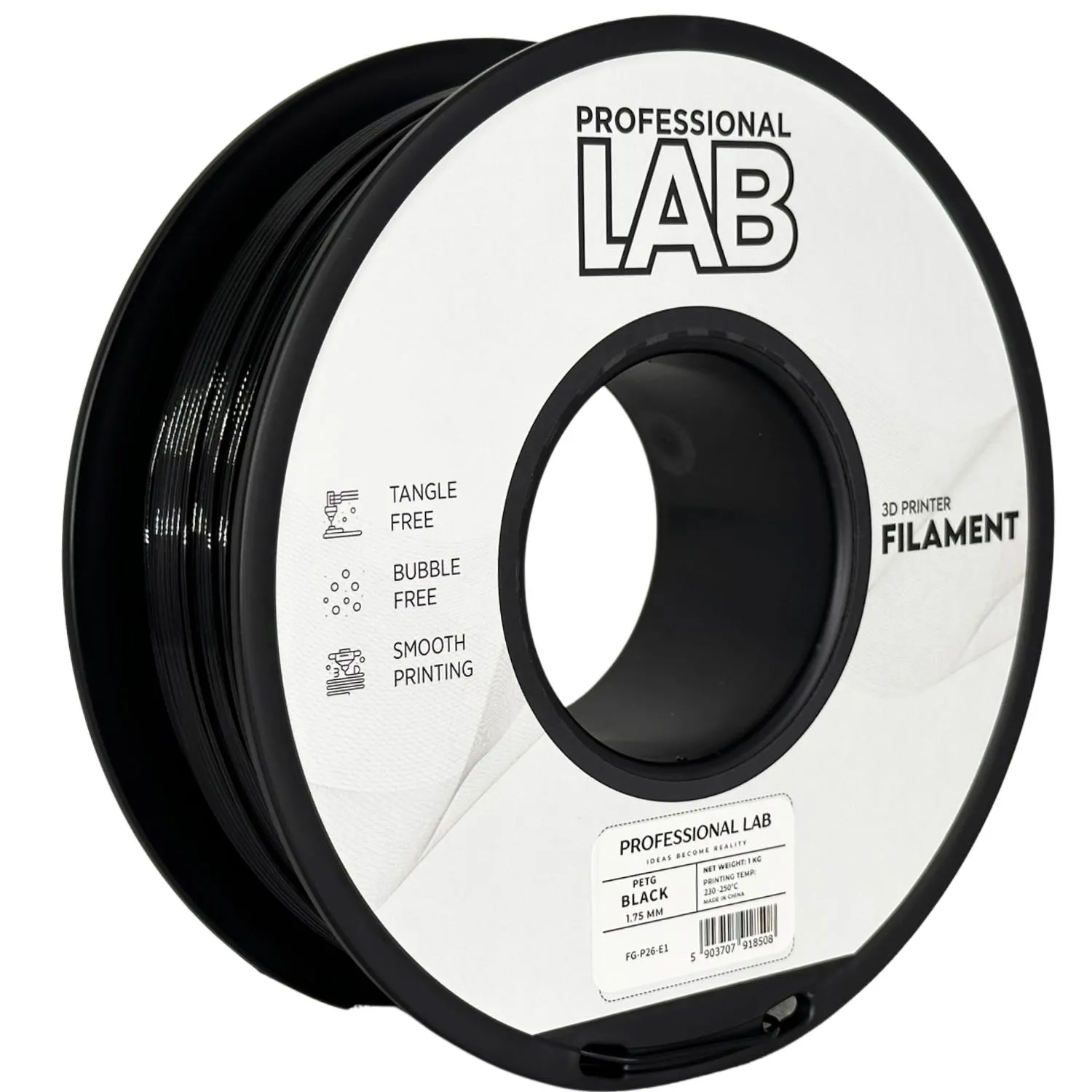 Filament pet-g černá professional lab