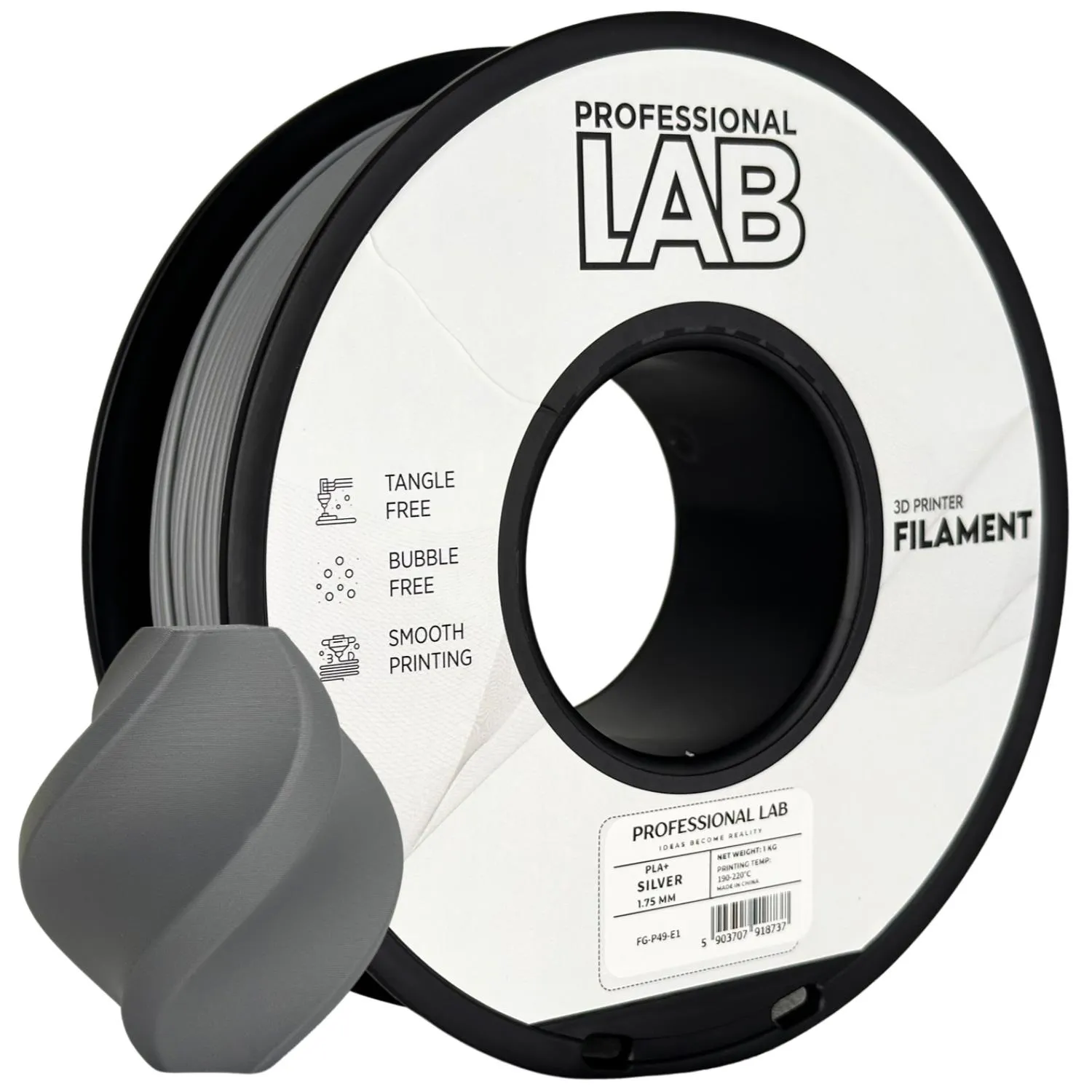 Filament pla+ stříbrná professional lab