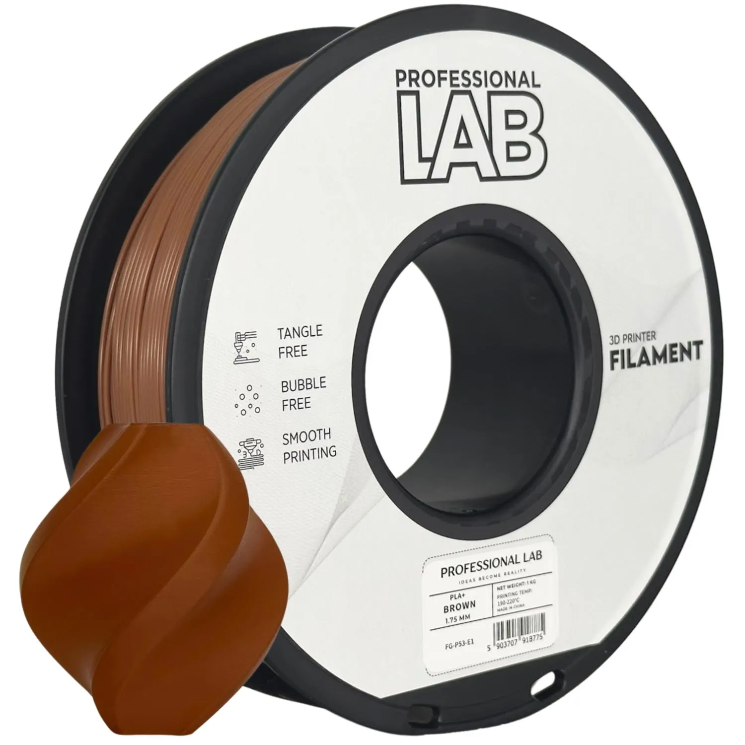 Filament pla+ hnědá professional lab