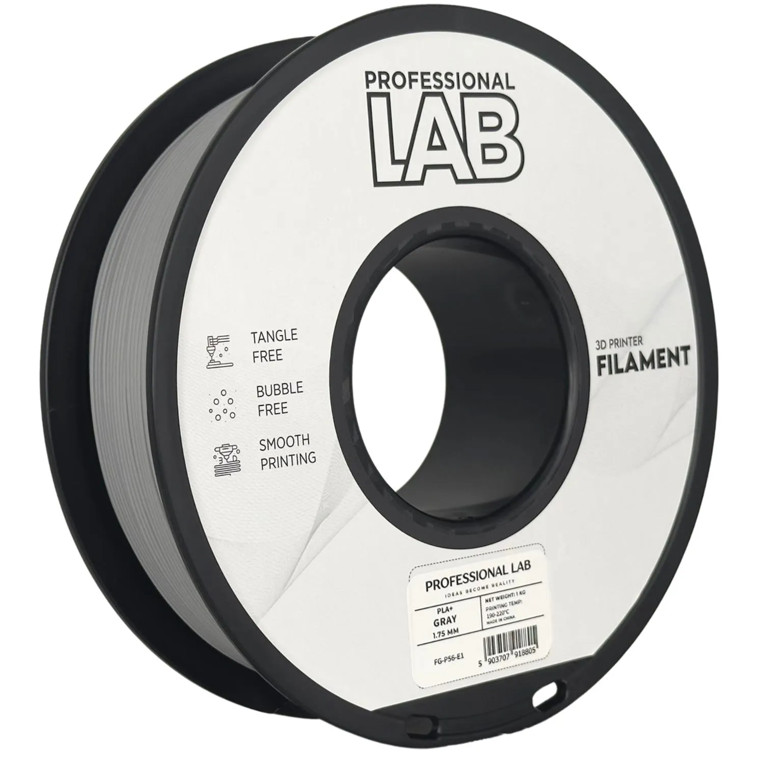 Filament pla+ šedá professional lab