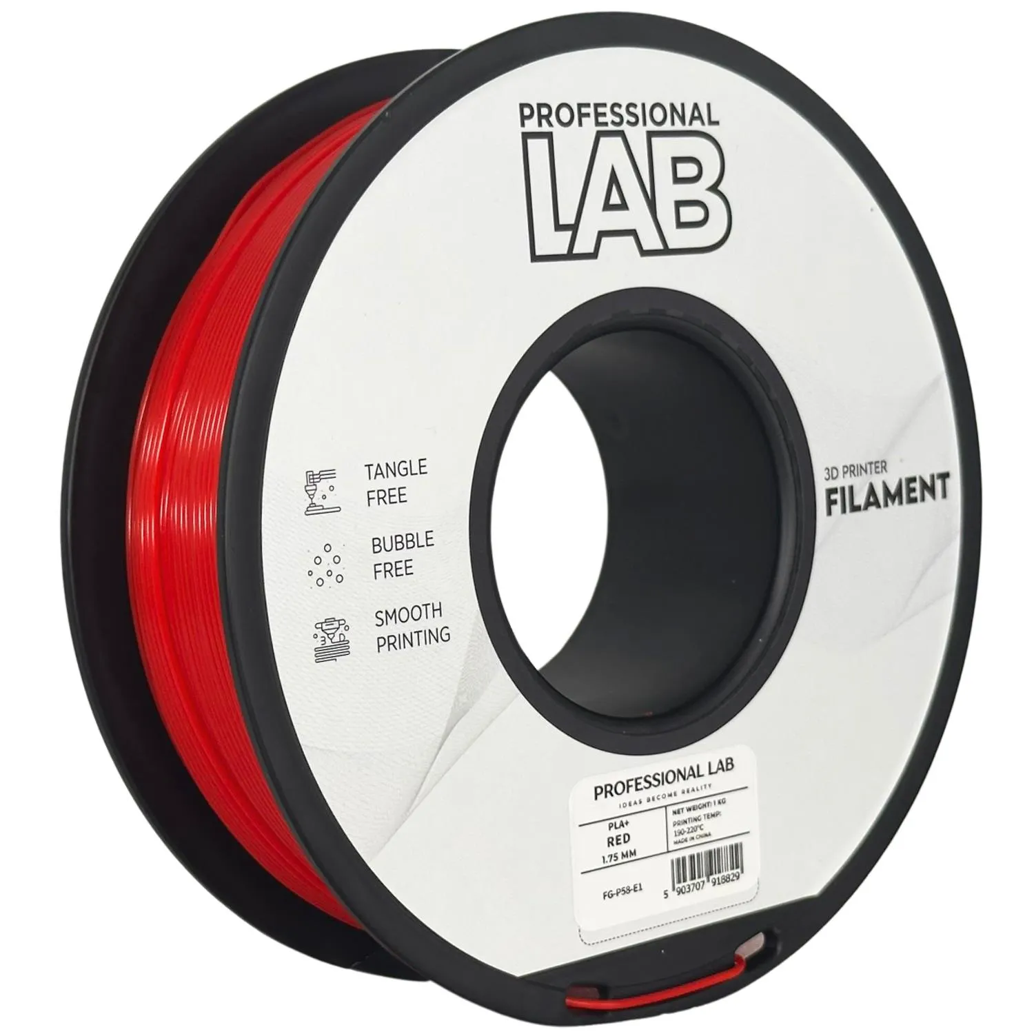 Filament pla+ červená professional lab