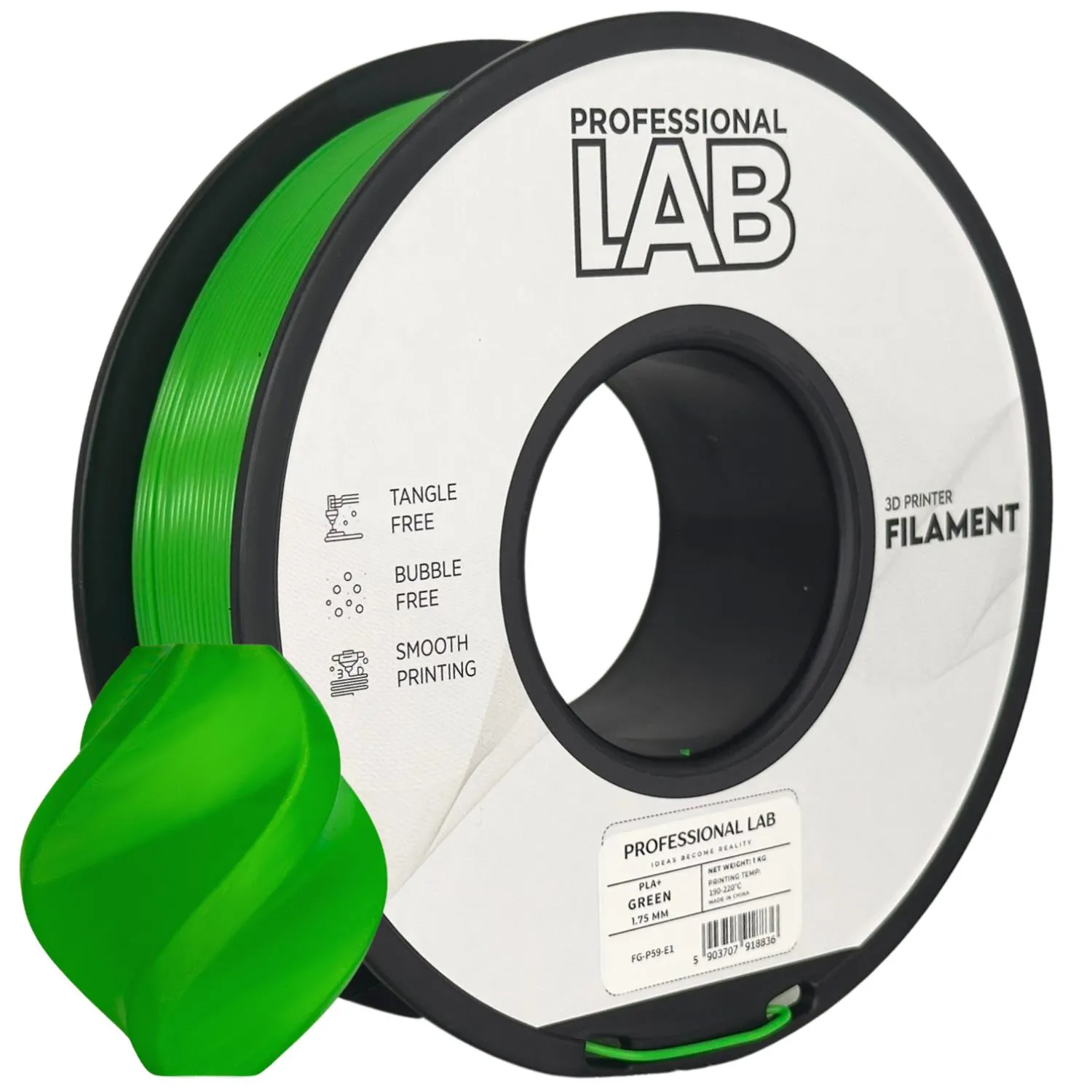 Filament pla+ zelená professional lab