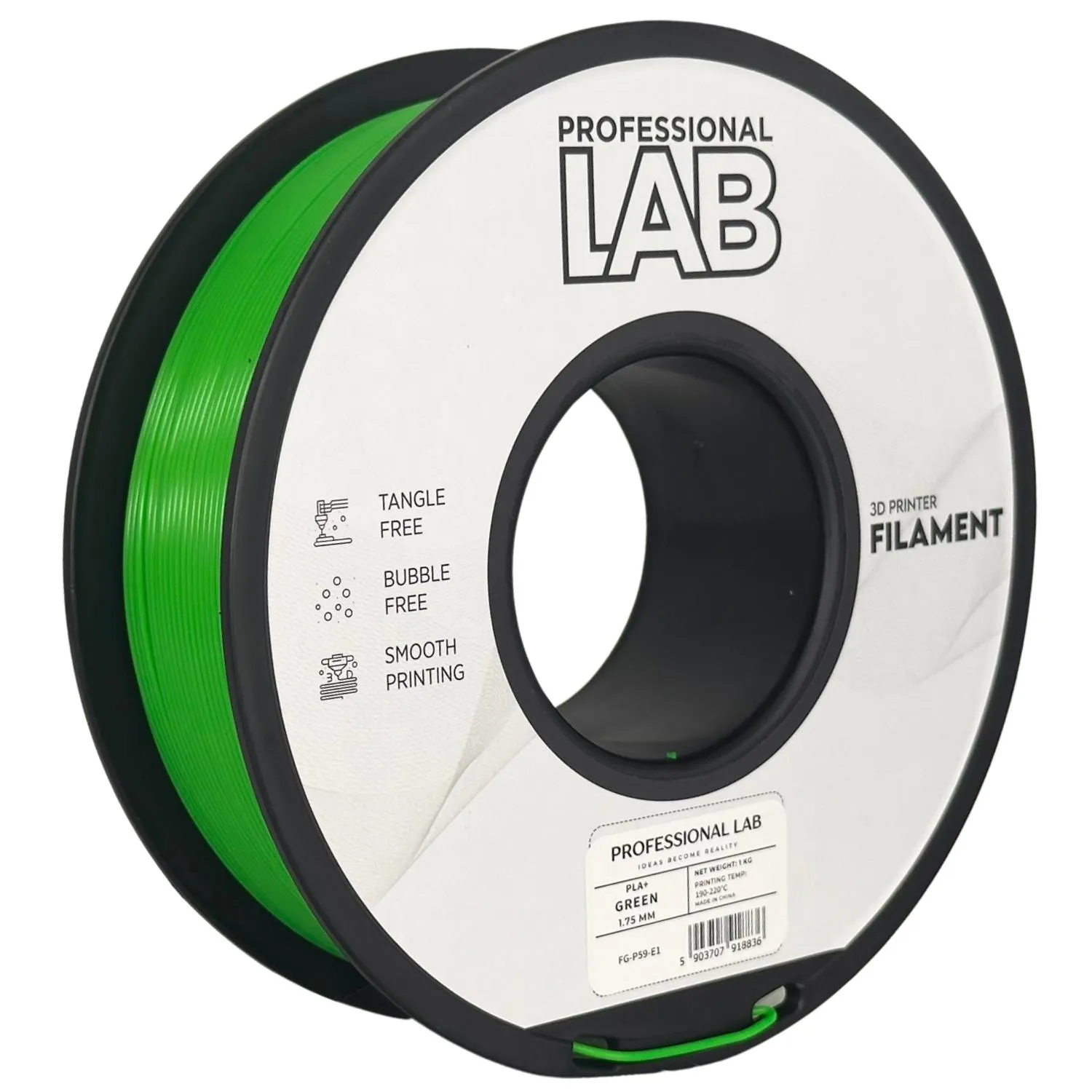 Filament pla+ zelená professional lab