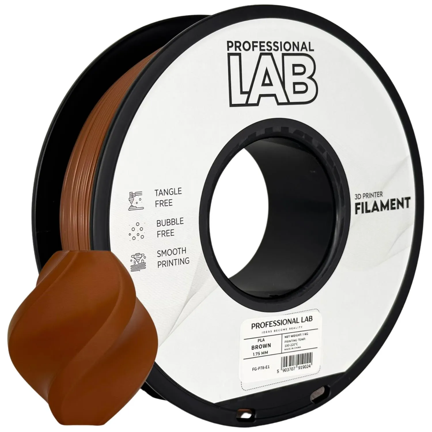 Filament pla hnědá professional lab