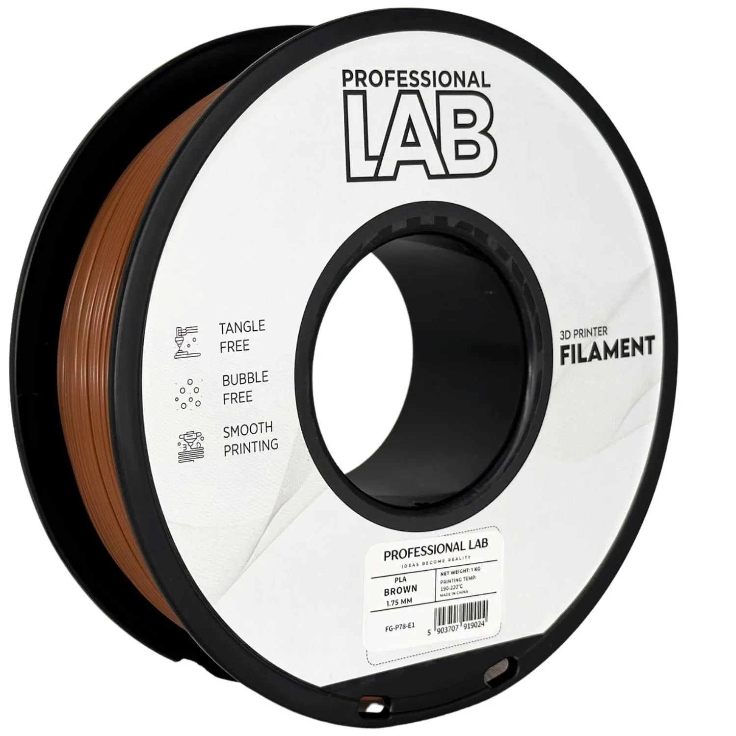 Filament pla hnědá professional lab