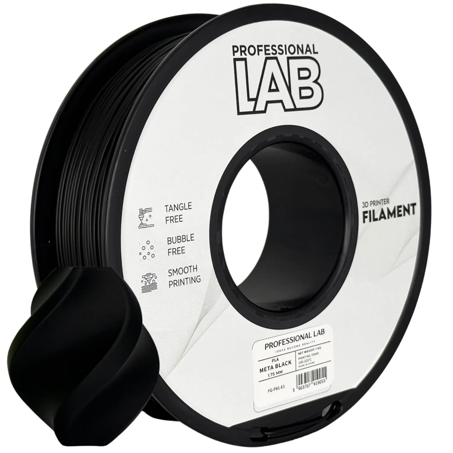 Filament pla meta černá professional lab