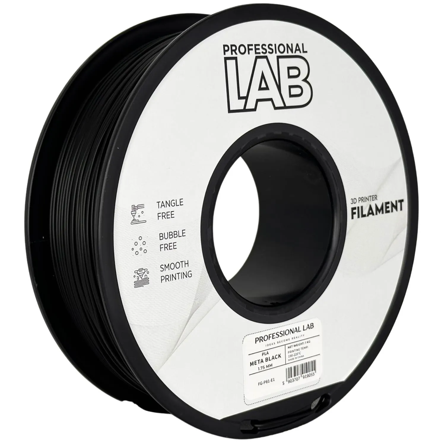Filament pla meta černá professional lab